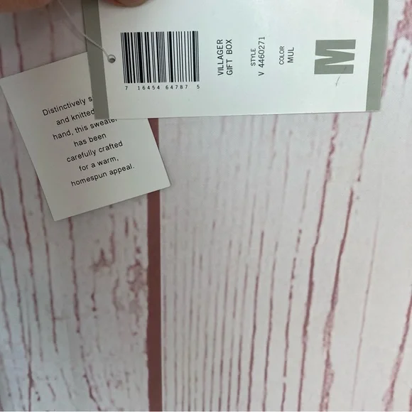 Vintage The Villager M Medium Hand Knit Ugly Christmas Sweater Vest Button NOS - Picture 5 of 8